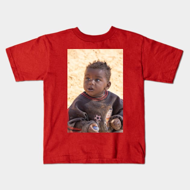 Namibia. Himba Tribe. Portrait of a Toddler. Kids T-Shirt by vadim19